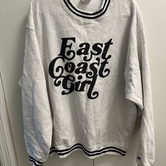 Champion Sweaters - Champion Gray Sweater - East Coast Girl- Brianna Chickenfry Merch- Barstool